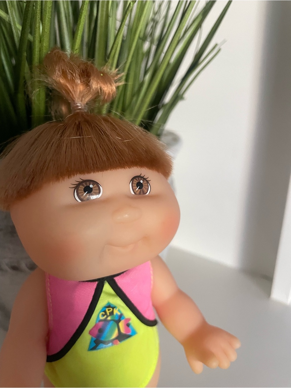 Vintage Cabbage Patch Kids CPK Doll Red Hair Neon Swimsuit 90s Collectible - Picture 3 of 5